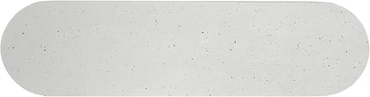 Christopher Knight Home Vicla 3 Pieces Durable Concrete Outdoor Dining Set with Stylish Terrazzo Finish, Patio Dining Table with 2 Benches, Oval Outdoor Patio Furniture Set with Pedestal Base, White