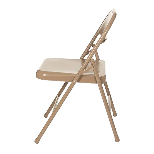 OEF Furnishings OEF900 Series Premium Lightweight All-Steel Folding Chairs (4-Pack, Beige)