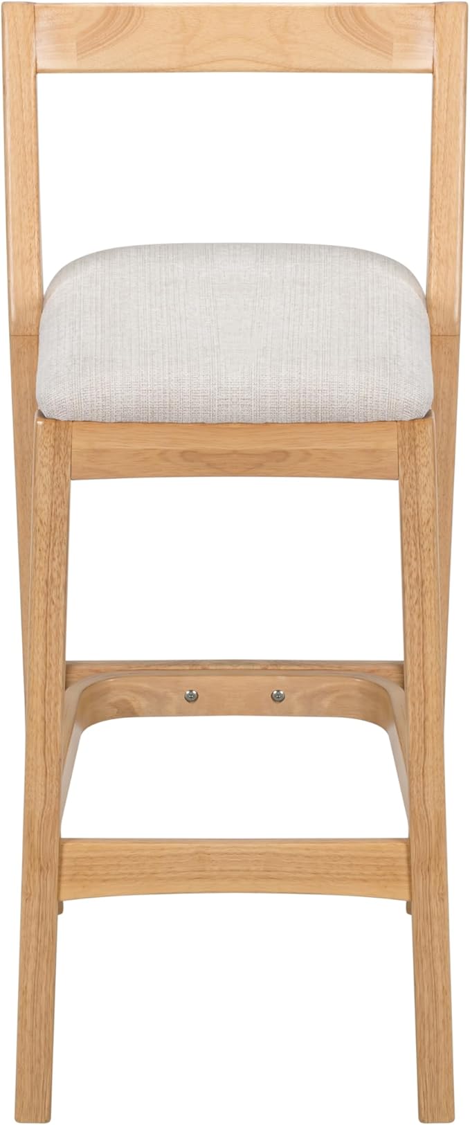 Christopher Knight Home Yone Counter Height Bar Stools Set of 2, Comfy Fabric Upholstered Bar Stool for Kitchen Island, Wooden Dining Room Chair, Barstools with Footrest/Backrest, Beige + Natural