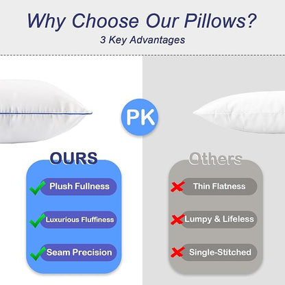 12 x 20 Pillow Insert Set of 2 Indoor Throw Pillow Insert,Rectangle Decorative Pillows Inserts, Throw Pillows for Couch, for Bed,White