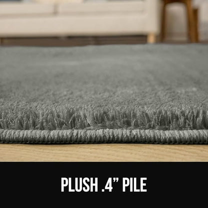 GORILLA GRIP Slip Resistant Soft Washable Stain Resistant Area Rug, 6x9, Plush Thick Carpet for Nursery, Bedroom, Living Room, Non-Shedding Floor Rugs, Kid and Pet Friendly, Baby Home Decor, Gray