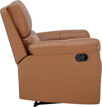 MINCETA Recliner Chairs,Modern 5" Wall Hugger Nursery Recliner with Overstuffed Arm and Back for Living Room,PU Leather in Brown