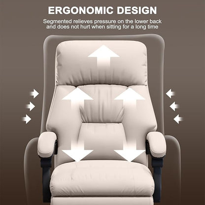 Office Chair with Leg Rest Executive Desk Chairs with Wheels High Back Computer Gaming Chairs Adjustable Reclining Ergonomic Work Chair for Home Office