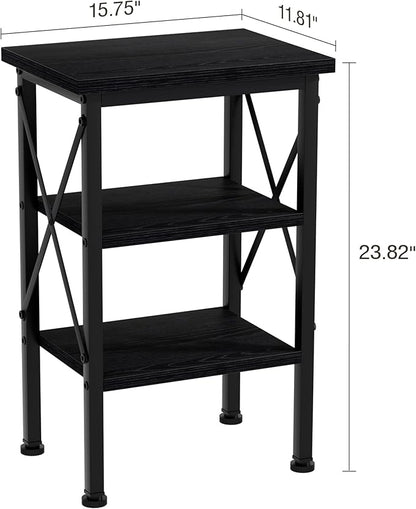 VECELO Modern Nightstands X-Design Side End Table Night Stand with Storage Shelf for Bedroom,Living Room