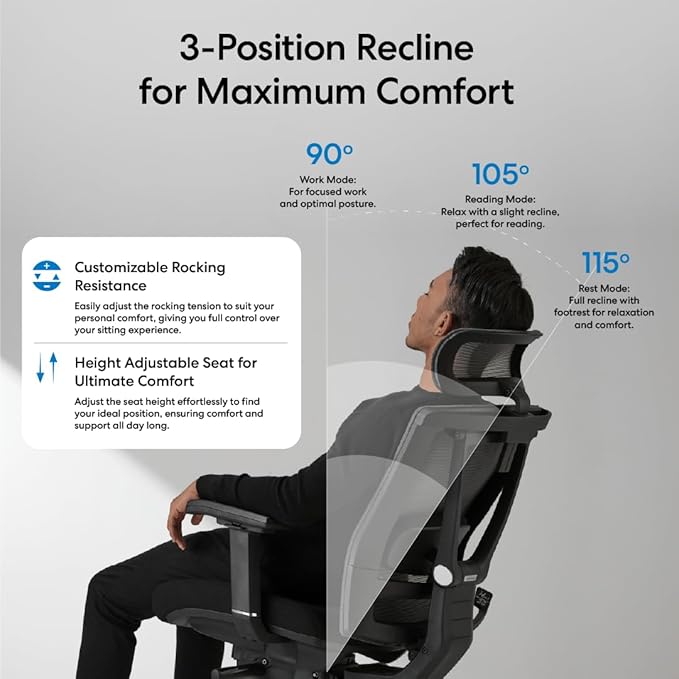 Autonomous ErgoChair Pro Ergonomic Office Chair Mesh Black Adjustable Lumbar Support, Rolling Swivel - Home office Desk Chairs with Wheels and Arms - Ergonomic Desk Chair Comfy for Gaming & Long Hours