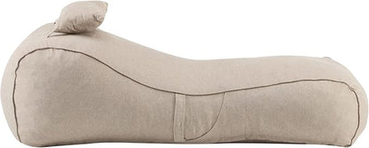 Christopher Knight Home Morton Bean Bag Chair, Fabric Lounger for Adults and Kids, Comfy Reading Chair, Lounge Sofa with Headrest, Indoor/Outdoor Spaces Memory Foam Bean Bag, Dark Beige
