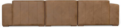 SIMPLIHOME Rex Left-Facing Modular Sectional Sofa in Full-Grain Genuine Leather, Caramel Brown, 122-inches Wide, Handcrafted Modern-Style 4-Seater L-Shaped Leather Couch with Left Chaise
