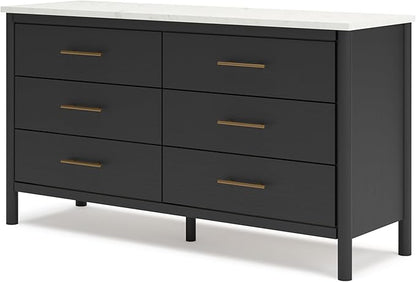 Signature Design by Ashley Cadmori Bohemian 6-Drawer Dresser with Safety Stop, Black & White