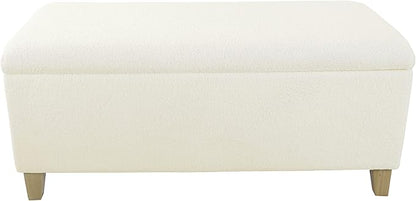 HomePop Sherpa Storage Bench - Cream