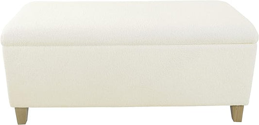 HomePop Sherpa Storage Bench - Cream