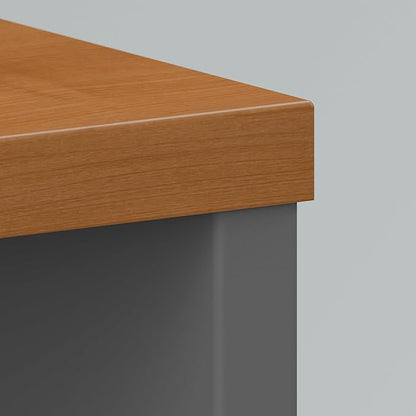 Bush Furniture Series C Office Desk, Large Computer Table for Home and Professional Workplace, 60W, Natural Cherry/Graphite Gray