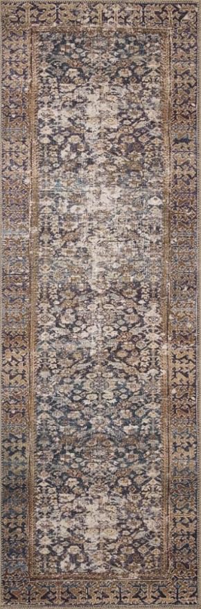 Loloi Amber Lewis Georgie Collection GER-05 Denim/Spice 3'-0" x 12'-0", .19" Pile Height, Runner Rug