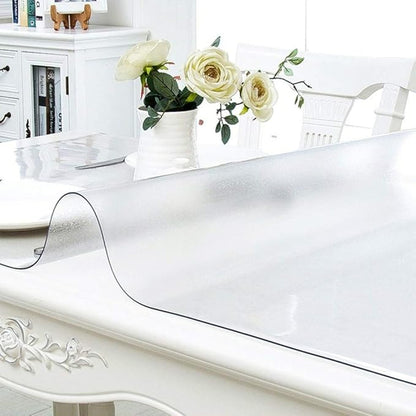NECAUX 17 x 44 Inch Frosted Table Protector, 1.5mm Thick Plastic Heavy Duty Table Pad Desk Mat Desk Protector for Kids Desk Computer Writing Desk Sofa Table Media Stand Coffee Table Makeup Room Decor