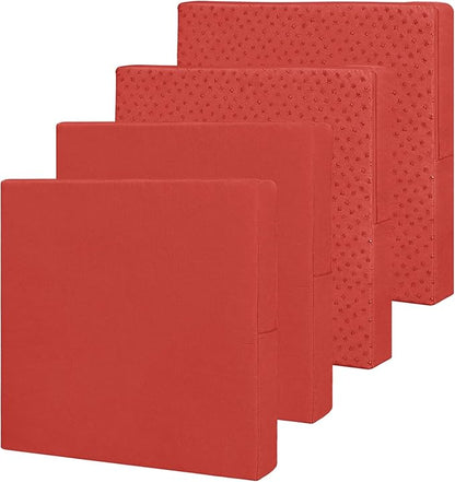 Easy-Going Waterproof Patio Cushion Covers 24x22x4 inch 4 Pack Replacement Non-Slip Outdoor Seat Cushion Slipcover with Zipper. Terra Red
