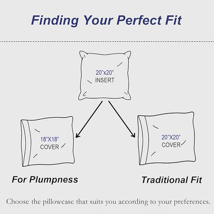 20x20 Pillow Inserts Set of 2, Machine Washable Soft Fluffy Hypoallergenic Virgin Polyester Premium Throw Pillow Stuffer, Decorative Cushion for Bed, Couch, Sofa,Indoor - White