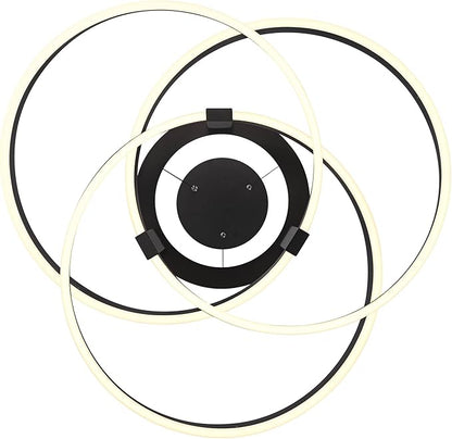 Possini Euro Design McKenna Sanded Black Pendant Lighting 26 1/2" Wide Modern Ribbon Rings Dimmable LED Fixture for Dining Room House Foyer Kitchen Island Entryway Bedroom Living High Ceilings