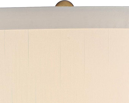 Possini Euro Design Karen 36" Tall Large Mid Century Modern End Table Lamps Set of 2 Dark Gold Glass Living Room Bedroom Bedside Nightstand House Office Home Reading Kitchen Fabric Off-White Shade