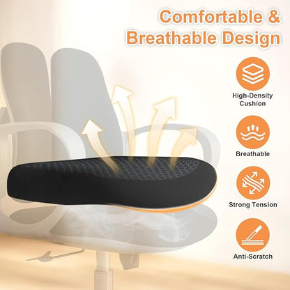 Ergonomic Office Chair Desk Chair Dual-backrest Computer Chair with Flexible Lumbar Support and Adjustable Height, 500lbs Extra Wide Seat with Wheels, for Home & Office Use Black