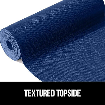 GORILLA GRIP DripGuard Shelf Liner, Non Adhesive Drawer and Kitchen Cabinet Protector, Slip Resistant BPA Free Smooth Surface Plastic Liners for Cabinets, Bathrooms, Closets, 12x240 Inch, Navy Blue