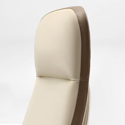 EUREKA ERGONOMIC Alto Leather Desk Chair, Silicone Leather Office Chair with Wheels, High Back Office Chair, Executive Office Chair Comfy for Home & Office, Off-White