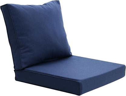 Patio Furniture Sofa Cushion Set Outdoor Living Deep Seating Cushions Thick Foam Replacement Cushion,21.7x21.7 Inch,Navy Blue