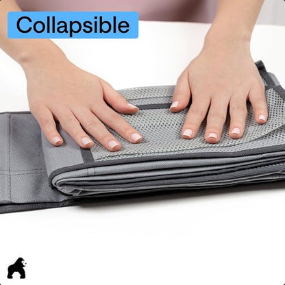 GORILLA GRIP Over the Door Shoe Organizer, 12 Large Breathable Mesh Pockets, Space Saving Hanging Storage Holder, 2 Hook Closet Rack Hanger, Hangs on Closets for Shoes, Accessories, 64H x 9.5W Gray