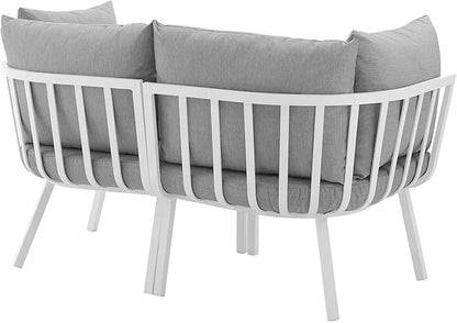 Modway Riverside Outdoor Furniture, 2-Piece Set, White Gray
