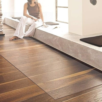 NECAUX Custom 23.6 x 39.4 Inch Frosted Table Cover Protector, 1.5mm Thick Plastic Scratch Resistent Heavy Duty Desk Pad Mat Non-Slip Tablecloth Protector for Vanity Table, Sofa Table, Media Stand