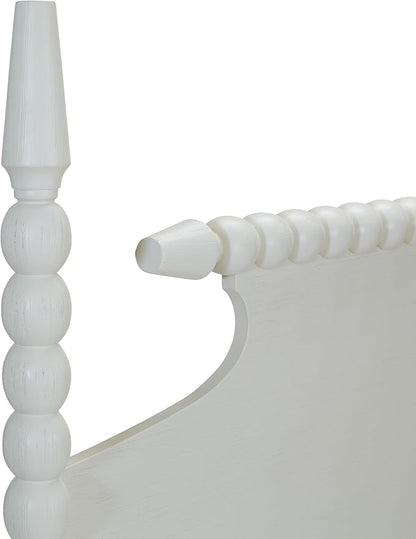 OSP Home Furnishings Spindle Design Cottage Style Headboard, 80.5W x 58.75H inches, Sandcastle Antique White Finish, King Size