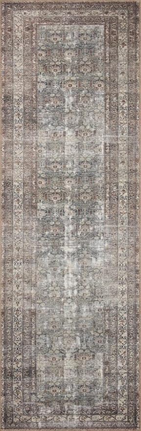 Loloi Amber Lewis Georgie Collection GER-10 Moss/Bark 2'-6" x 7'-6", .19" Pile Height, Runner Rug