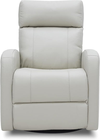 CHITA Genuine Leather Power Swivel Glider Recliner Chair for Adults, FSC Certified Electric Nursery Rocker Recliner Chair for Living Room, Light Grey