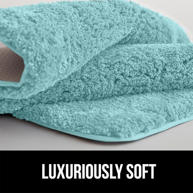 GORILLA GRIP Bathroom Rugs, 30x20, Ultra Soft Absorbent Mat, Thick Plush Bath Rug, Machine Washable, Microfiber Quick Dry, Mats for Shower, Bathtub and Floor, Home Decor Accessories, Spa Blue