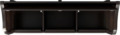 SIMPLIHOME Connaught Entryway Storage Bench - 56 inch Wide Solid Wood Wide Storage Seat in Chestnut Brown, Traditional Bench for Entryway or Living Room with Lift-Up Lid and Paneled Front