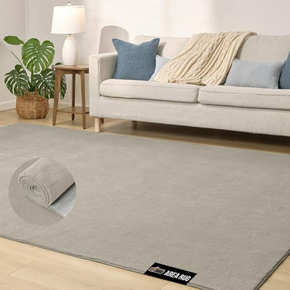 GORILLA GRIP Slip Resistant Soft Washable Stain Resistant Area Rug, 8x10, Plush Thick Carpet for Nursery, Bedroom, Living Room, Non-Shedding Floor Rugs, Kid and Pet Friendly, Baby Home Decor, Taupe