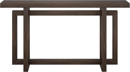 Henn&Hart 55'' Wooden Rectangular Console Table Entryway Table, Sofa Table for Entryway, Living Room, Couch, Hallway, or Office, Alder Brown