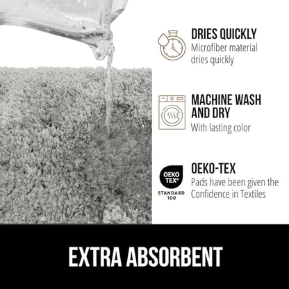 GORILLA GRIP Bathroom Rugs, 42x24, Ultra Soft Absorbent Mat, Thick Plush Bath Rug, Machine Washable, Microfiber Quick Dry, Mats for Shower, Bathtub and Floor, Home Decor Accessories, Light Gray