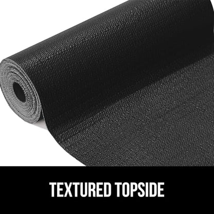 GORILLA GRIP DripGuard Shelf Liner, Non Adhesive Drawer and Kitchen Cabinet Protector, Slip Resistant BPA Free Smooth Surface Plastic Liners for Cabinets, Bathrooms, Closets, 17.5x240 Inch, Black