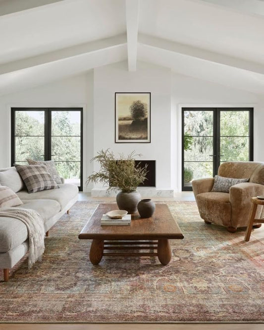 Loloi Amber Lewis Georgie Collection GER-03 Jade/Sunset 8'-4" x 11'-6", .19" Pile Height, Area Rug
