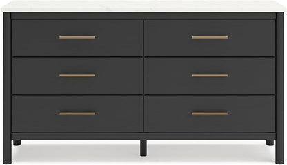 Signature Design by Ashley Cadmori Bohemian 6-Drawer Dresser with Safety Stop, Black & White