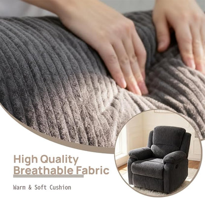 Electric Lift Recliner Sofa, Warm Plush Corduroy Fabric - Comfy Reading Chair for Living Room & Study, Ergonomic Electric Reclining Chair with Soft Upholstery