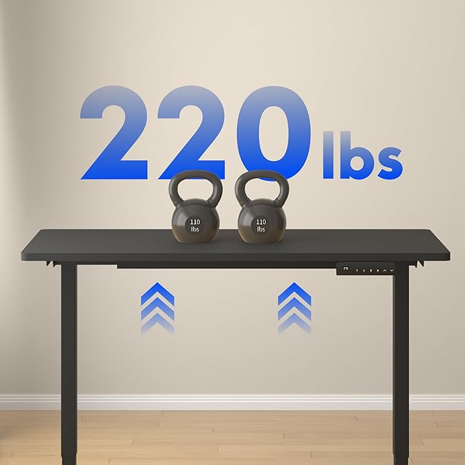 FLEXISPOT E3 Dual Motor Electric Standing Desk 60x24 Inch Whole-Piece Board Height Adjustable Electric Sit Stand Desk (Black Frame + Black Desktop, 2 Packages)