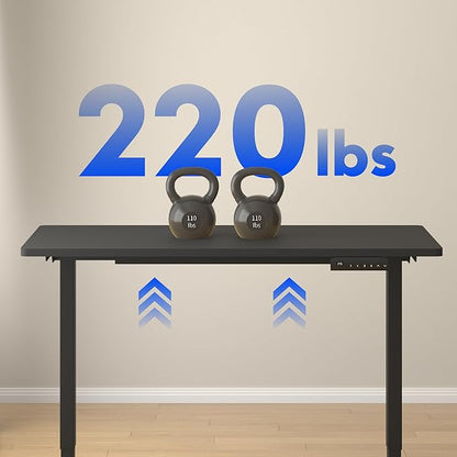 FLEXISPOT E3 Dual Motor Electric Standing Desk 60x24 Inch Whole-Piece Board Height Adjustable Electric Sit Stand Desk (Black Frame + Black Desktop, 2 Packages)