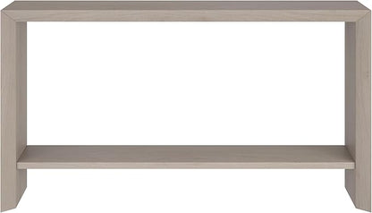 Henn&Hart 55'' Wooden Rectangular Console Table Entryway Table, Sofa Table with Wooden Storage Shelf for Entryway, Living Room, Couch, Hallway, or Office, Antiqued Gray Oak