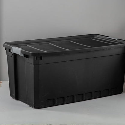Sterilite 3-Pack Storage Bins with Lids, Large Heavy Duty Totes, 50 Gallon, Black