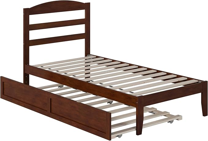 AFI, Warren Twin Platform Bed with Twin Trundle, Walnut