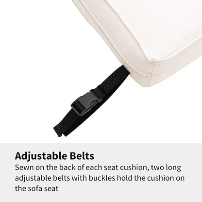 Outdoor Seat Cushions Set for Patio Furniture Deep Seating Patio Cushion Set Weather-Resistant Thick Cushions 25.6" W x 25.6" D x 5” T,Creamy White