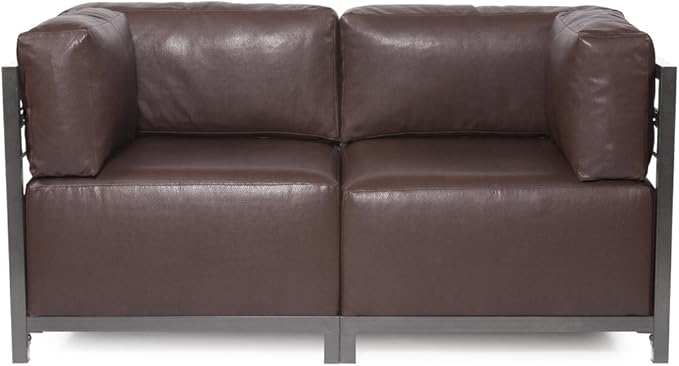 Howard Elliott Axis Chair with Cover for Both Indoor & Outdoor Seating, Cushioned Chair & Seating Titanium Frame Chair for Living Room, Office and Bedroom, 30.5 x 32.5 x 30 Inches, Avanti Pecan