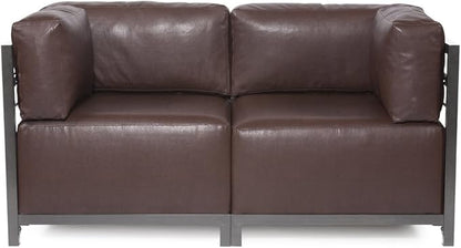 Howard Elliott Axis Chair with Cover for Both Indoor & Outdoor Seating, Cushioned Chair & Seating Titanium Frame Chair for Living Room, Office and Bedroom, 30.5 x 32.5 x 30 Inches, Avanti Pecan