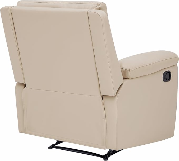MINCETA Recliner Chairs,Modern Nursery Recliner 5" Wall Hugger Nursery Recliner with Overstuffed Arm and Back for Living Room,PU Leather in Khaki
