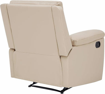 MINCETA Recliner Chairs,Modern Nursery Recliner 5" Wall Hugger Nursery Recliner with Overstuffed Arm and Back for Living Room,PU Leather in Khaki
